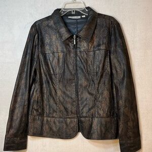 Birch Hill Large Faux Snake Bronze Copper Lightweight Jacket with Zip